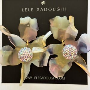 Lele Sadoughi Iridescent Floral Earrings